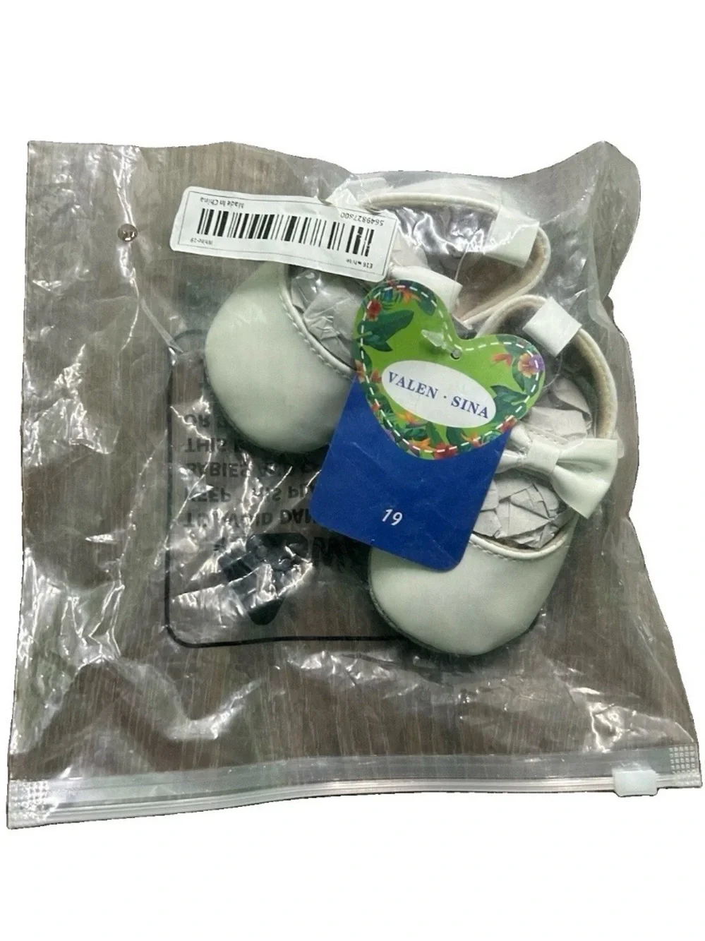 NWT Baby Girl White Slip On Shoes Size 19 (6-12 Months)